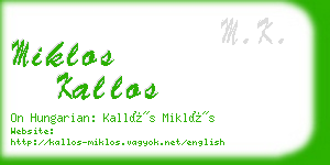 miklos kallos business card